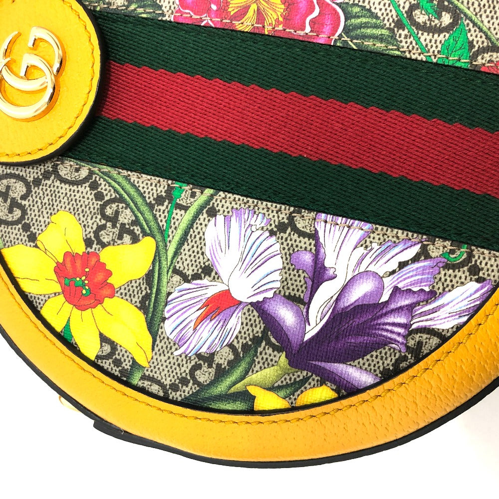 GUCCI Shoulder Bag 550618 GG Supreme Canvas yellow GG flora webbing