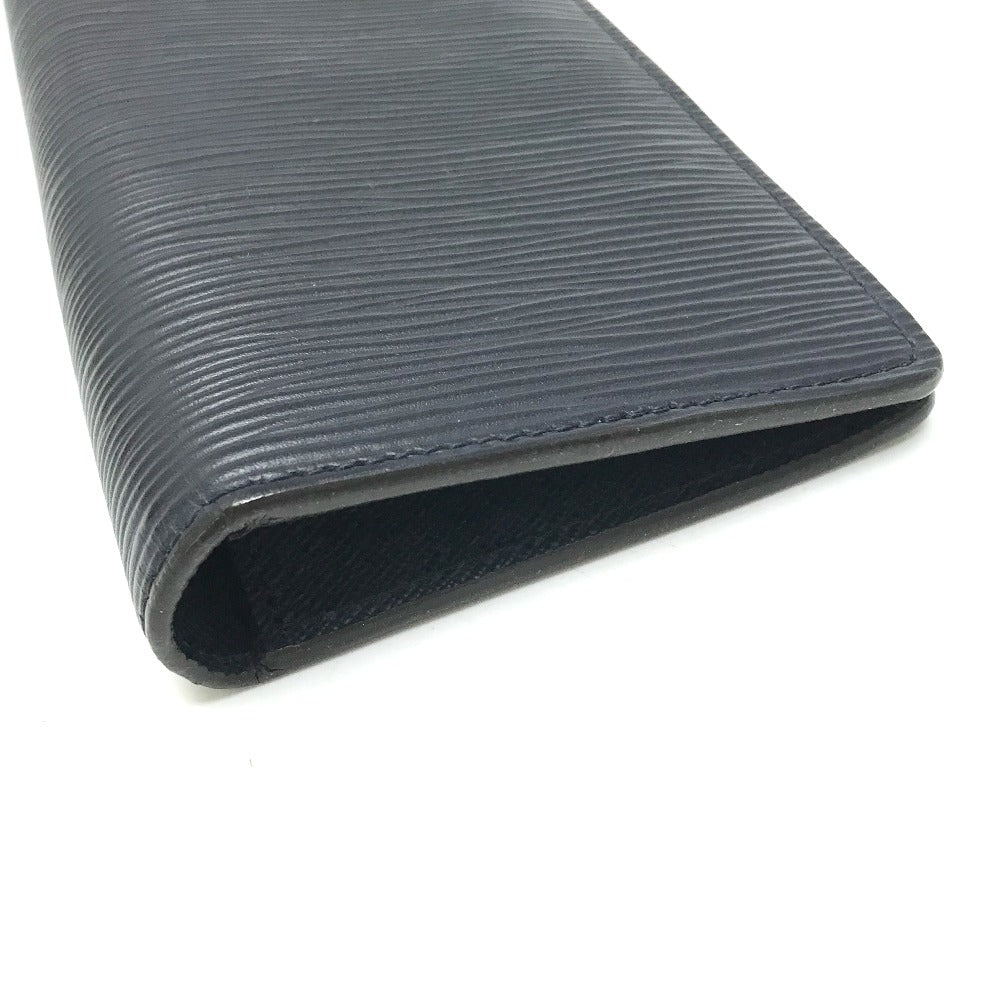 LOUIS VUITTON Long Wallet Purse M60615 Epi Leather Navy Epi Portefeuille Brazza mens Used Authentic