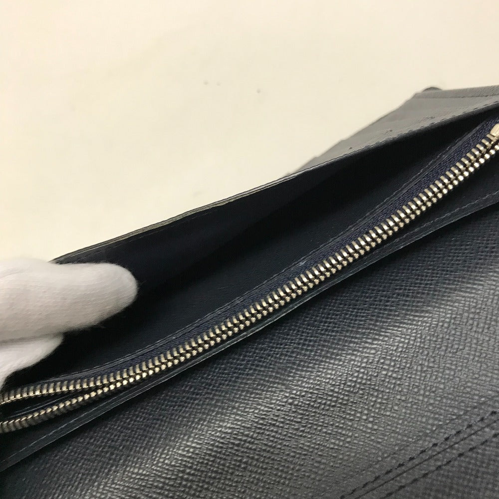 LOUIS VUITTON Long Wallet Purse M60615 Epi Leather Navy Epi Portefeuille Brazza mens Used Authentic