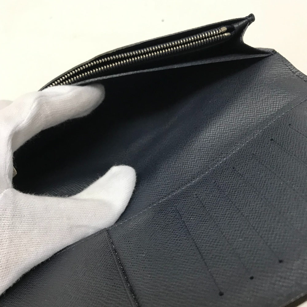 LOUIS VUITTON Long Wallet Purse M60615 Epi Leather Navy Epi Portefeuille Brazza mens Used Authentic