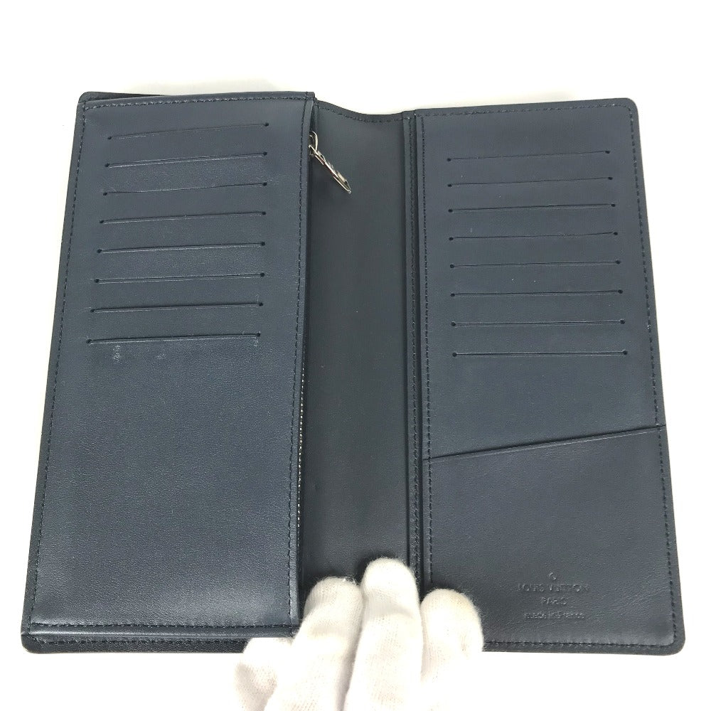 LOUIS VUITTON Long Wallet Purse M41899 leather Navy Cuir Ombre Portefeuille Blaza mens Used Authentic