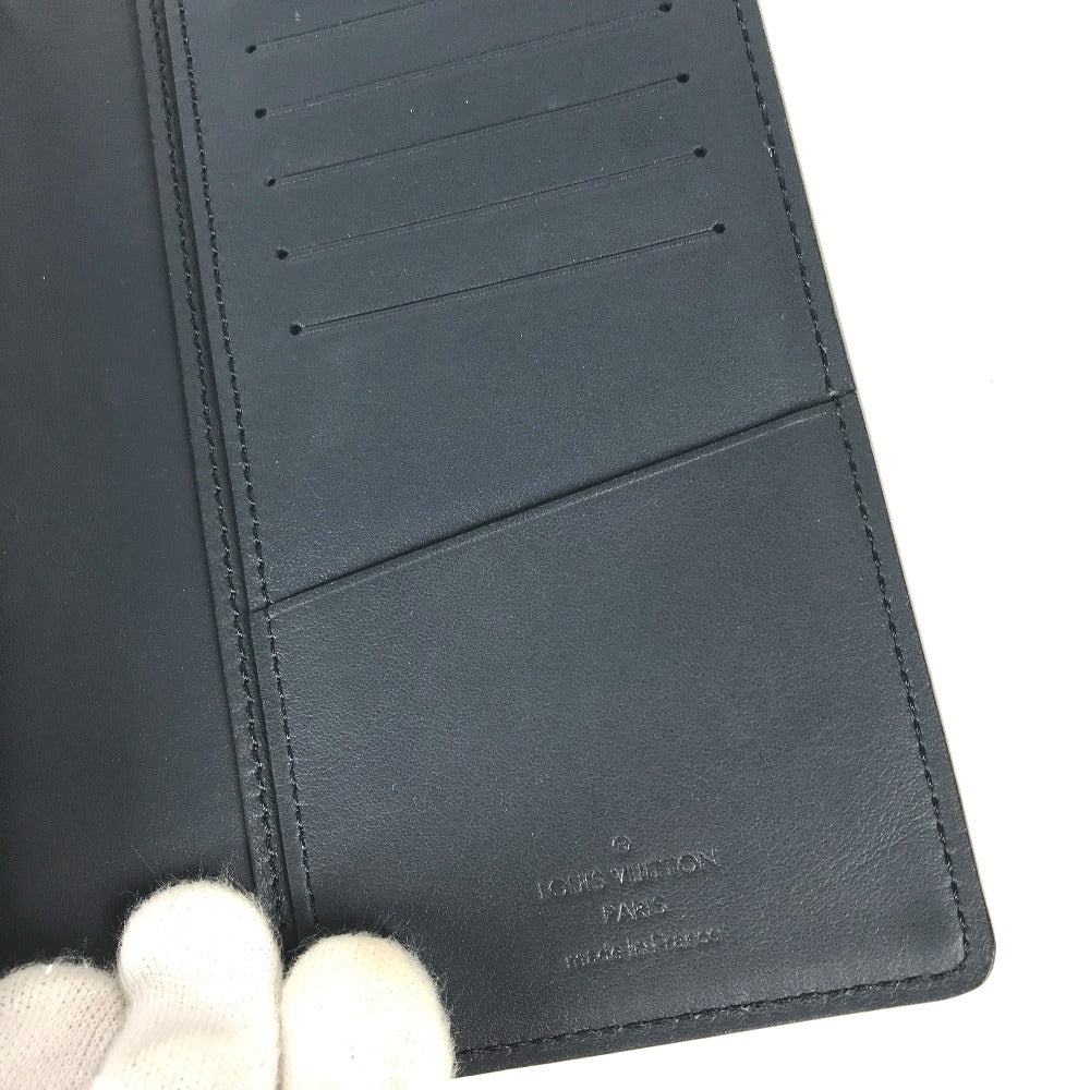 LOUIS VUITTON Long Wallet Purse M41899 leather Navy Cuir Ombre Portefeuille Blaza mens Used Authentic