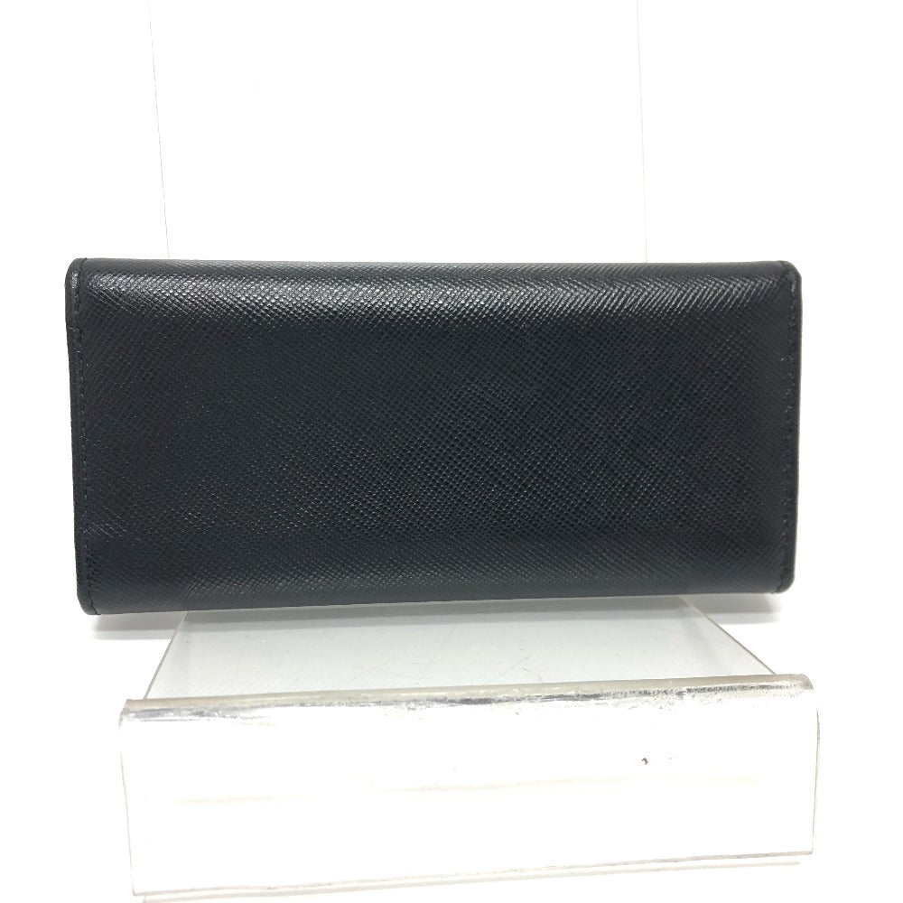 PRADA Key case Key holder M26U saffiano leather black Triangle Plate