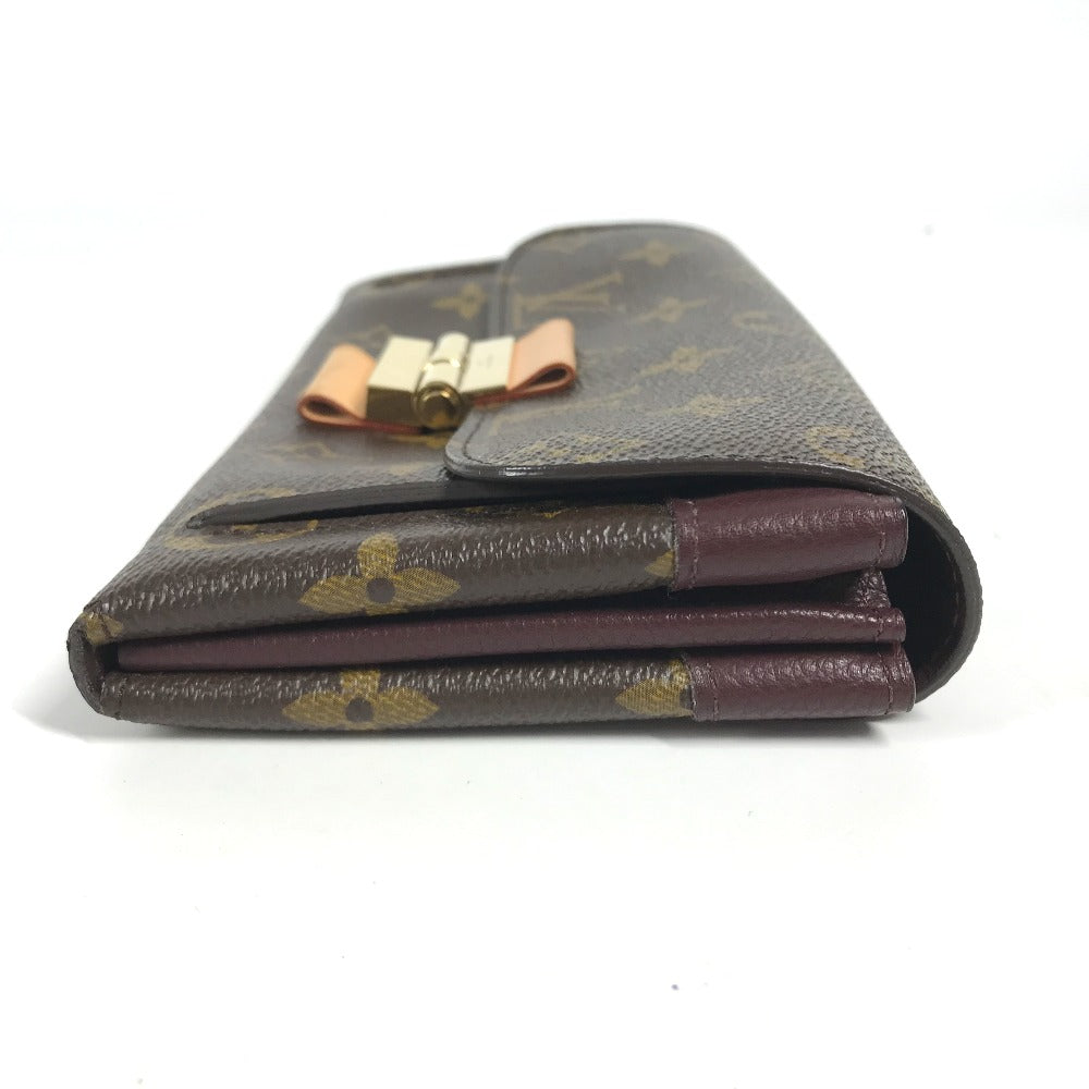 LOUIS VUITTON Long Wallet Purse M60414 Monogram canvas Brown x Gold Metal Bifold Wallet Portefeuille Elysées