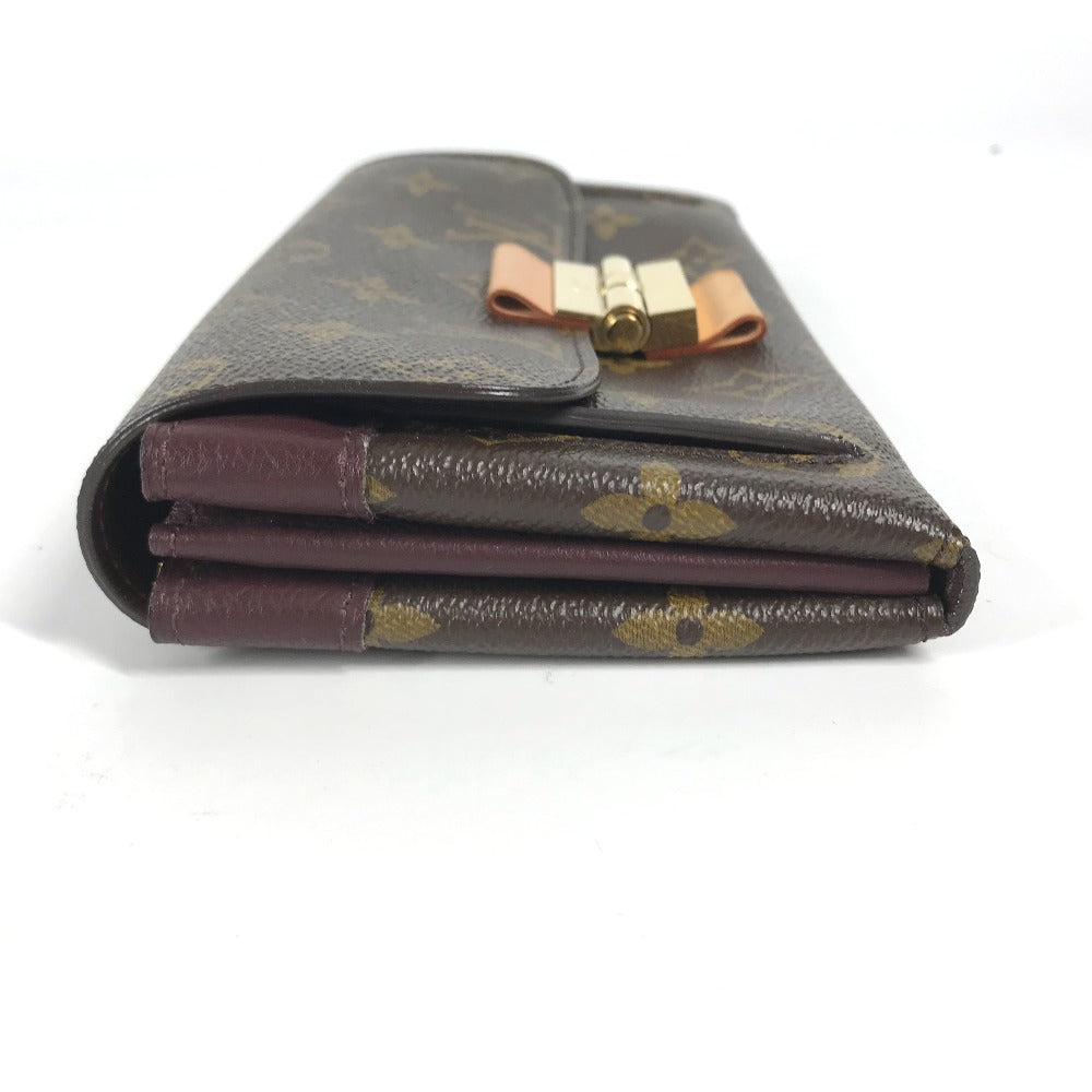 LOUIS VUITTON Long Wallet Purse M60414 Monogram canvas Brown x Gold Metal Bifold Wallet Portefeuille Elysées