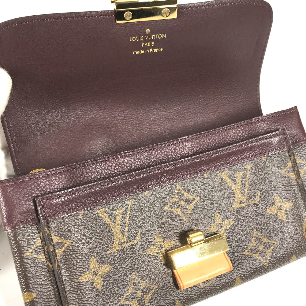 LOUIS VUITTON Long Wallet Purse M60414 Monogram canvas Brown x Gold Metal Bifold Wallet Portefeuille Elysées