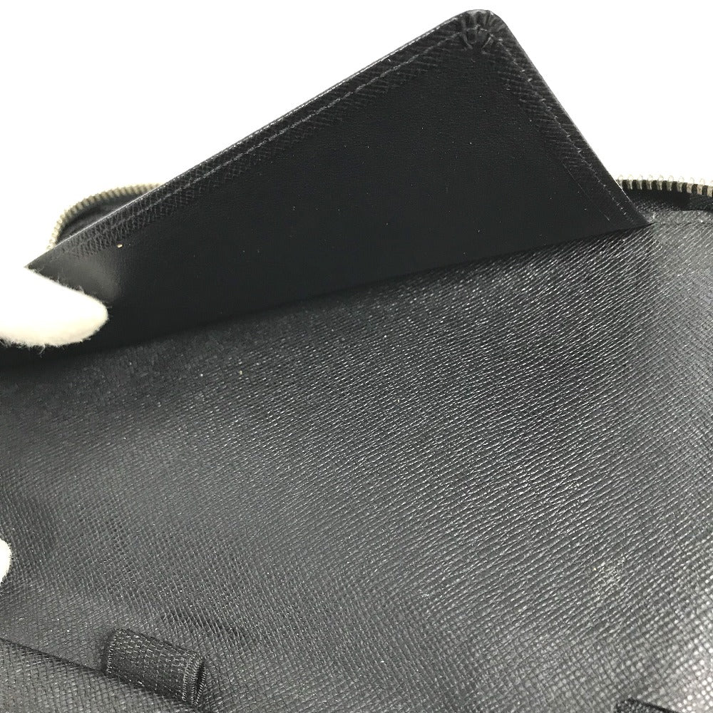 LOUIS VUITTON Long Wallet Purse N63077 Damier Grafitto Canvas black Damier Zippy Organizer mens Used Authentic