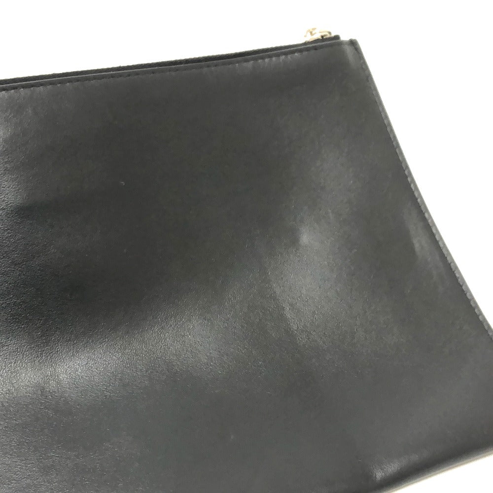 DIOR HOMME Clutch bag leather black Star x Rose Paint mens Used Authentic