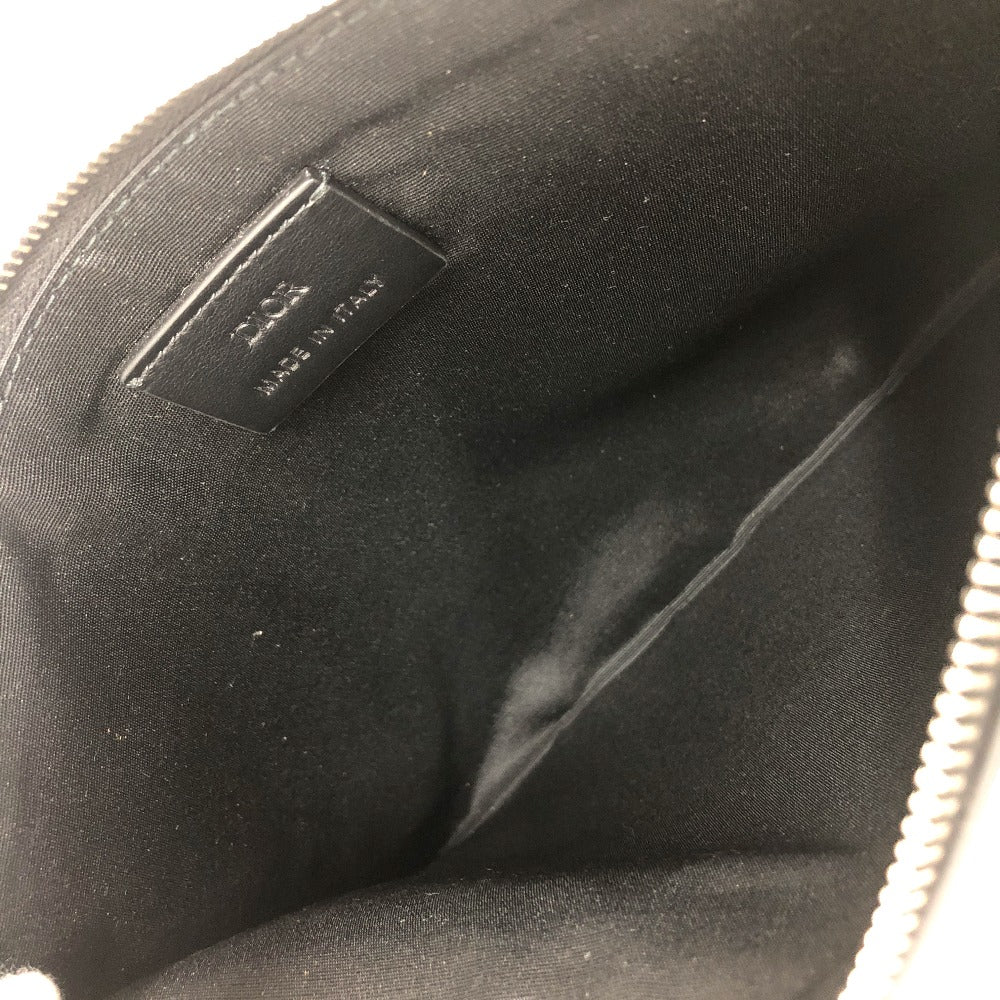 DIOR HOMME Clutch bag leather black Star x Rose Paint mens Used Authentic