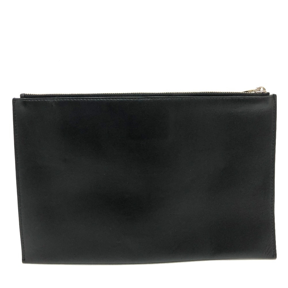 DIOR HOMME Clutch bag leather black Star x Rose Paint mens Used Authentic