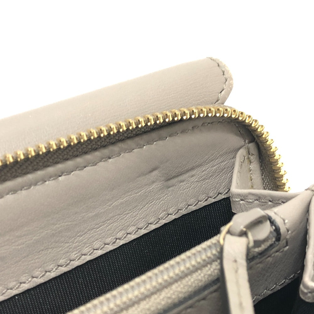 GUCCI Long Wallet Purse leather gray logo