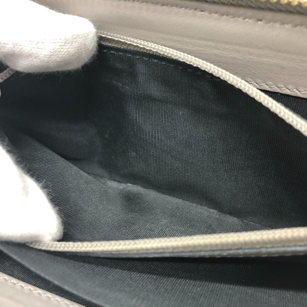 GUCCI Long Wallet Purse leather gray logo