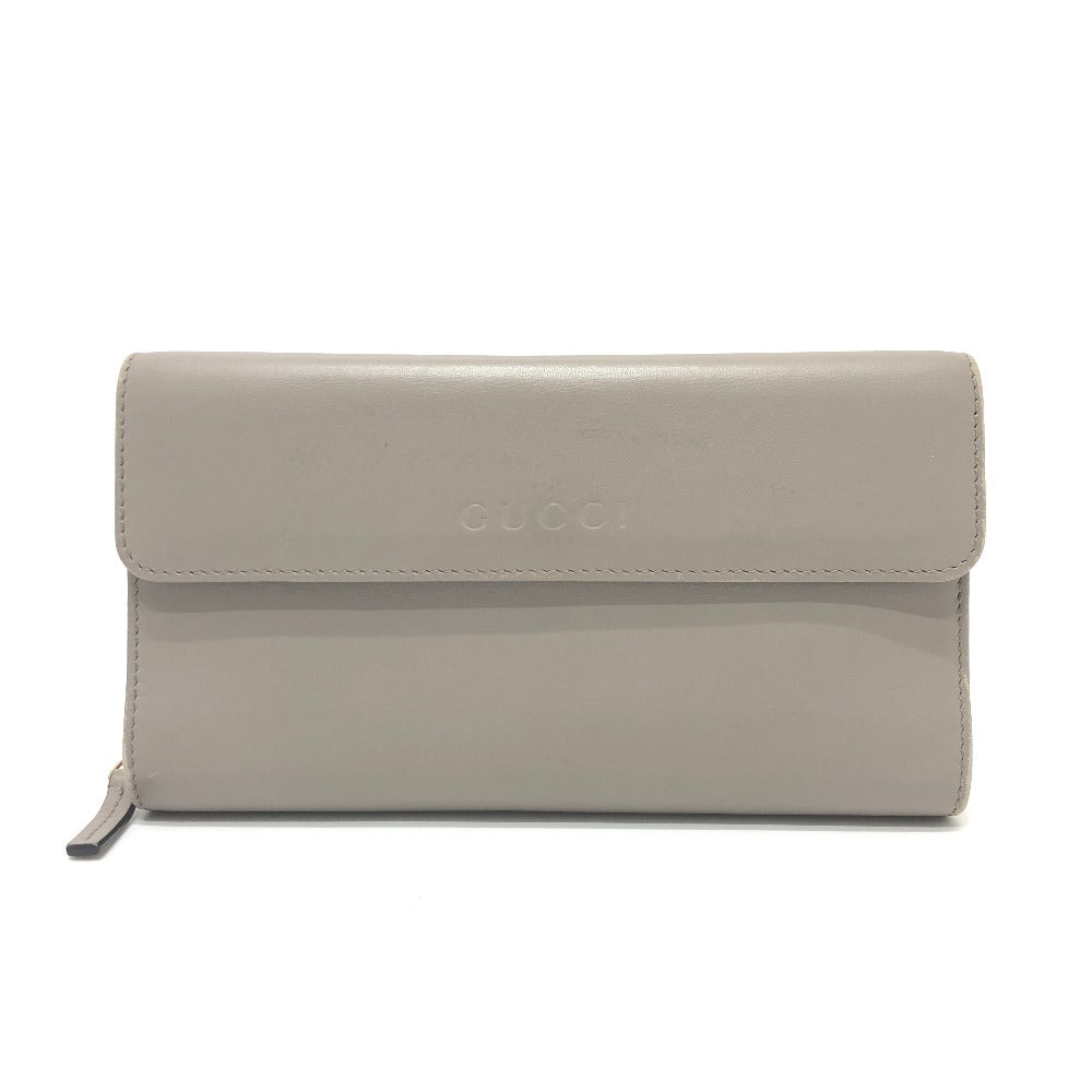 GUCCI Long Wallet Purse leather gray logo