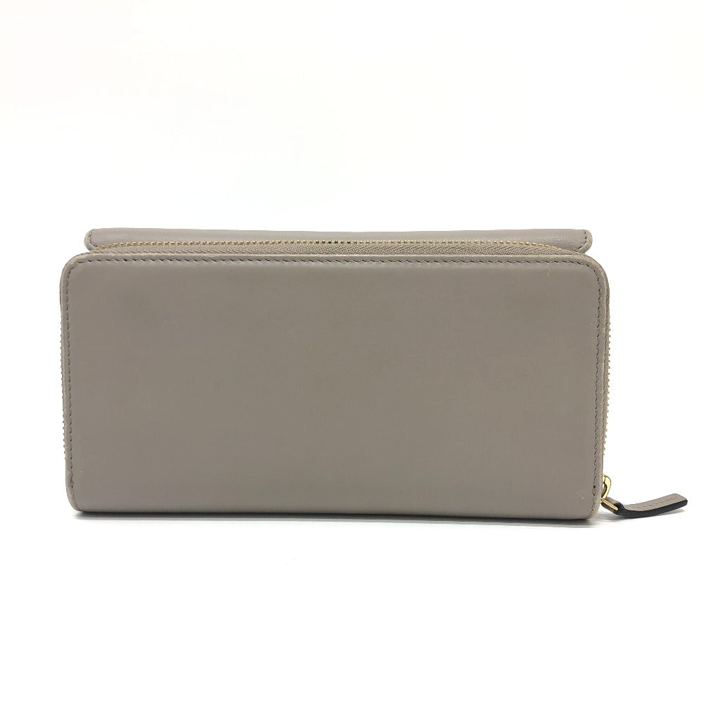 GUCCI Long Wallet Purse leather gray logo
