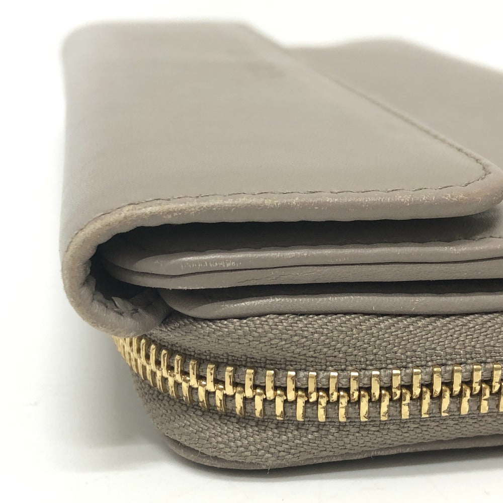 GUCCI Long Wallet Purse leather gray logo
