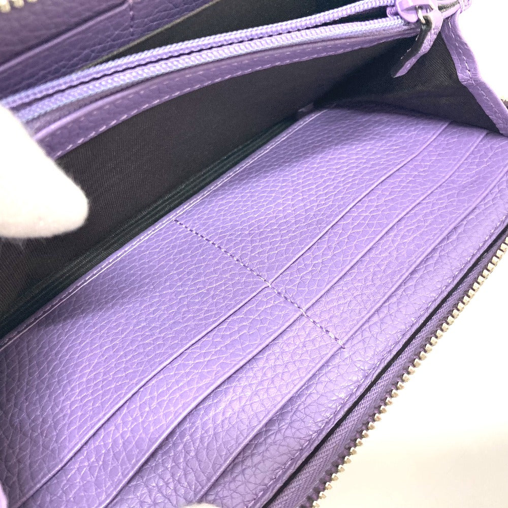 GUCCI Long Wallet Purse 307984 leather purple Bamboo tassel