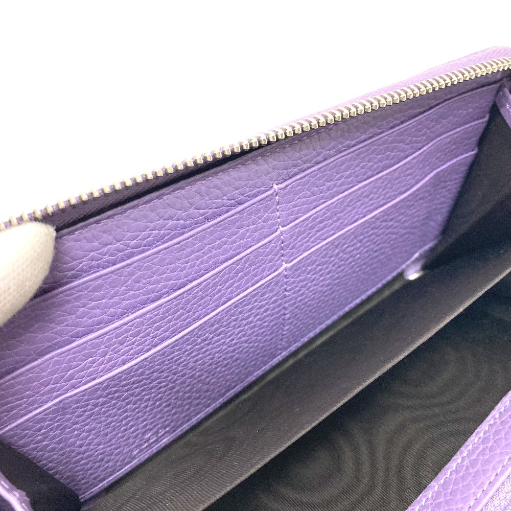 GUCCI Long Wallet Purse 307984 leather purple Bamboo tassel