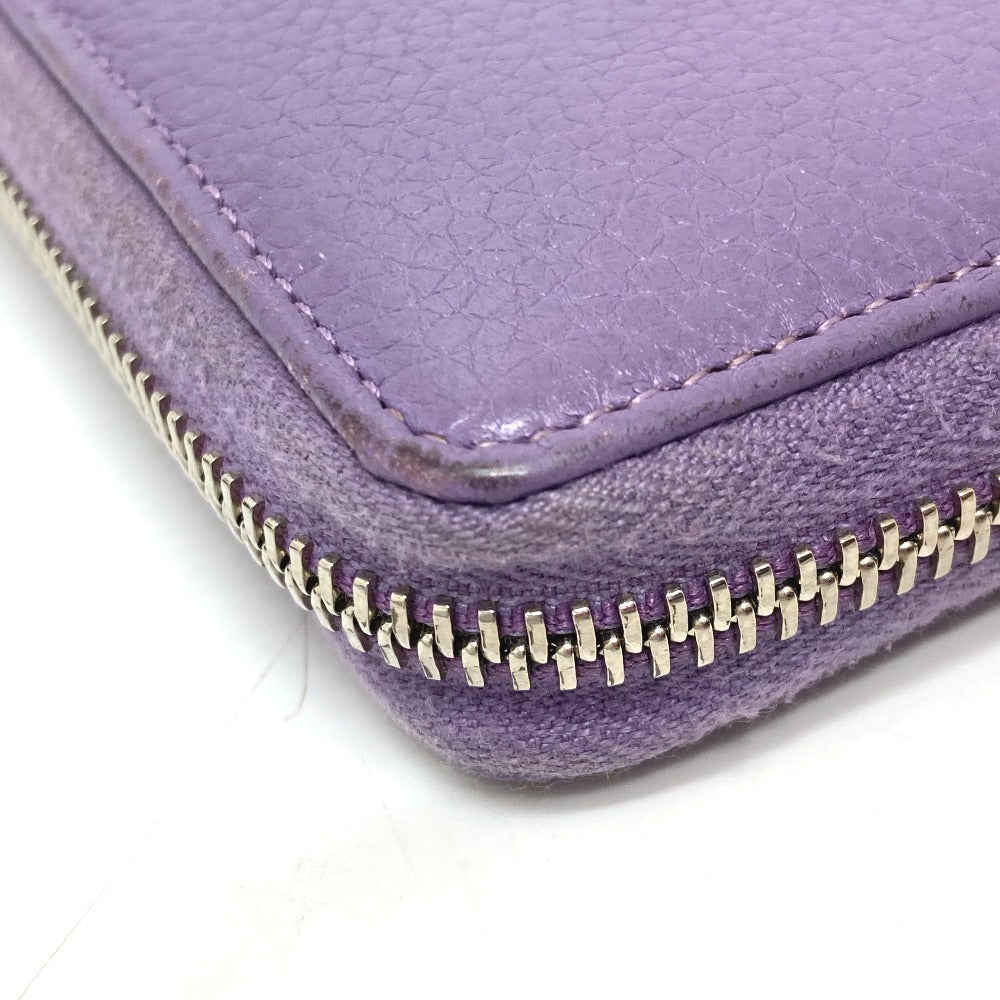 GUCCI Long Wallet Purse 307984 leather purple Bamboo tassel