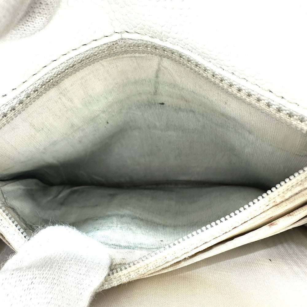 CHANEL Folded wallet Caviar skin white COCO Mark