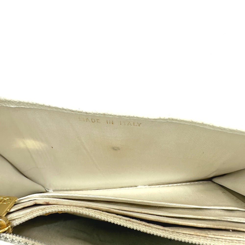 CHANEL Folded wallet Caviar skin white COCO Mark
