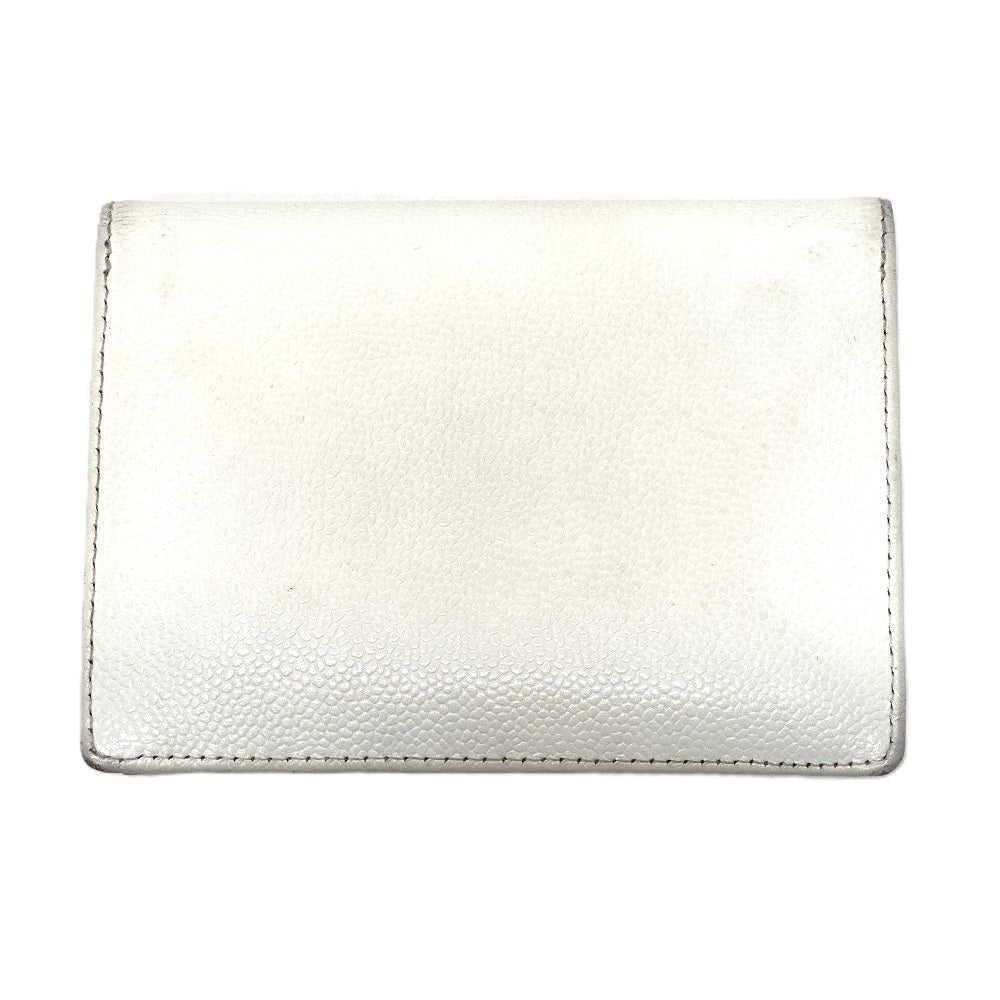 CHANEL Folded wallet Caviar skin white COCO Mark