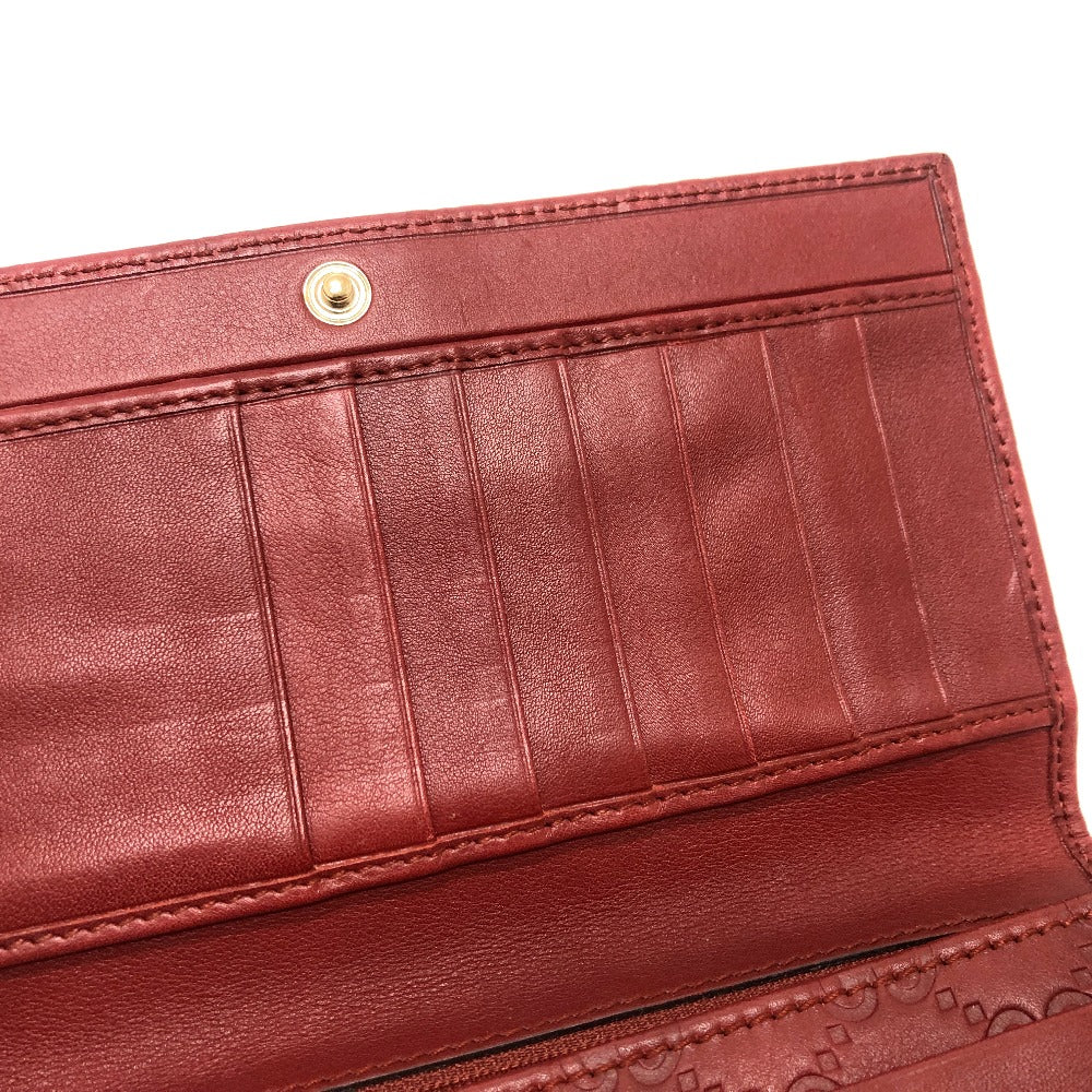 GUCCI Long Wallet Purse 212109 Sima leather Red GG Shima Line