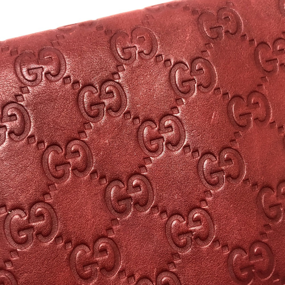 GUCCI Long Wallet Purse 212109 Sima leather Red GG Shima Line