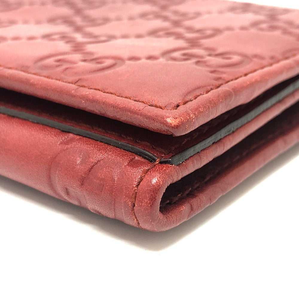 GUCCI Long Wallet Purse 212109 Sima leather Red GG Shima Line