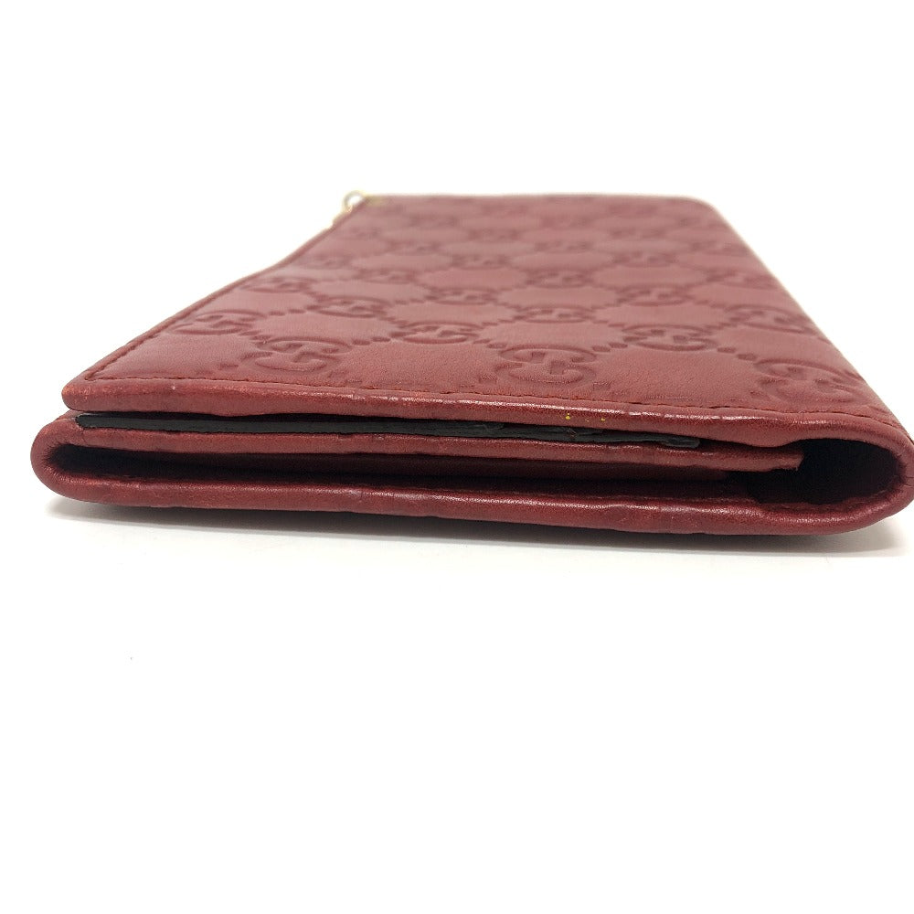 GUCCI Long Wallet Purse 212109 Sima leather Red GG Shima Line