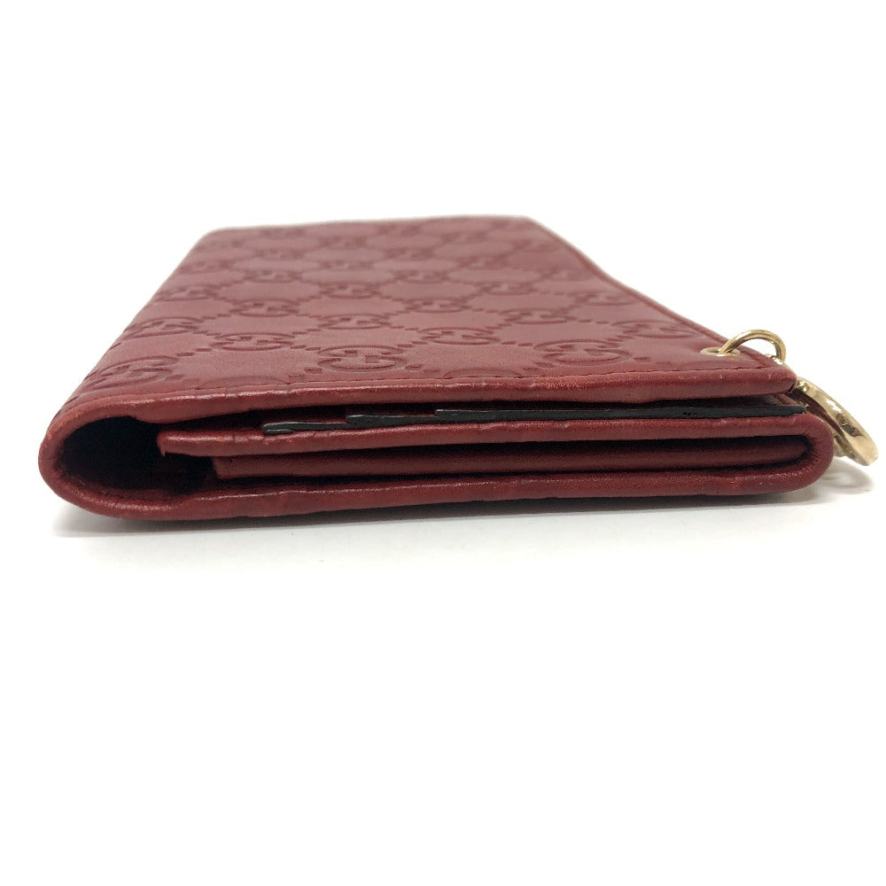 GUCCI Long Wallet Purse 212109 Sima leather Red GG Shima Line
