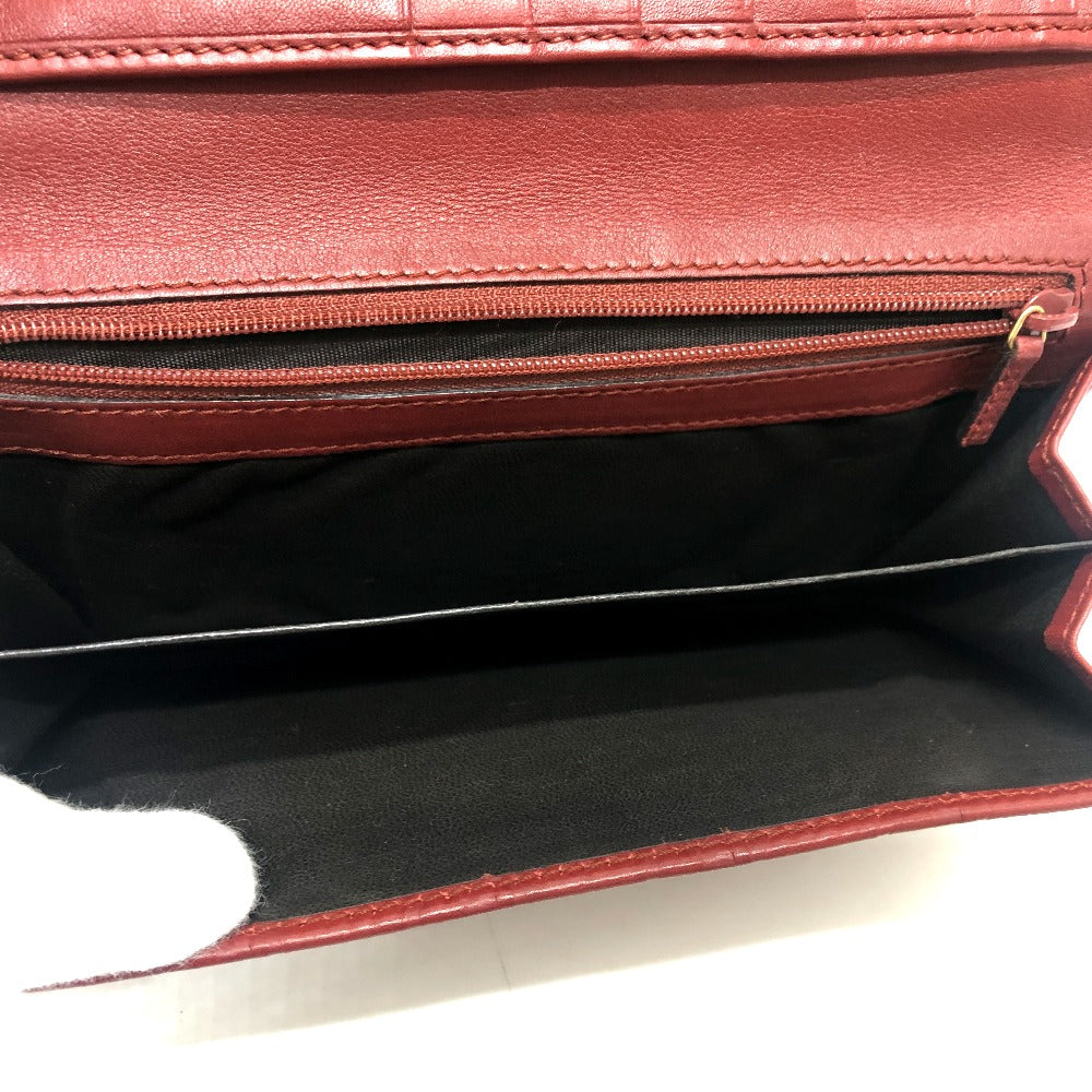 GUCCI Long Wallet Purse 212109 Sima leather Red GG Shima Line