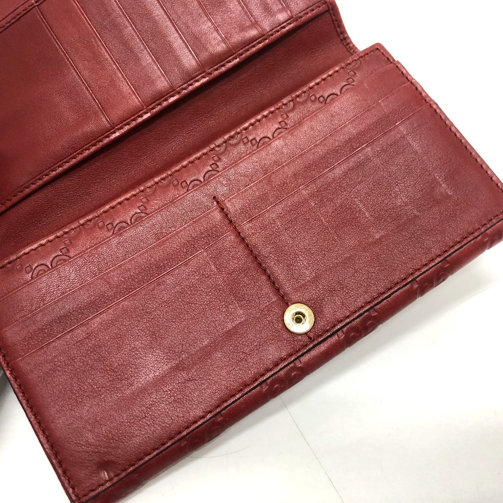 GUCCI Long Wallet Purse 212109 Sima leather Red GG Shima Line
