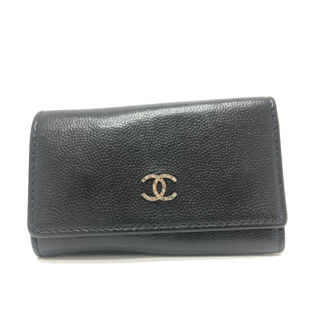 CHANEL Key case Key holder Soft caviar skin black Brilliant COCO Mark