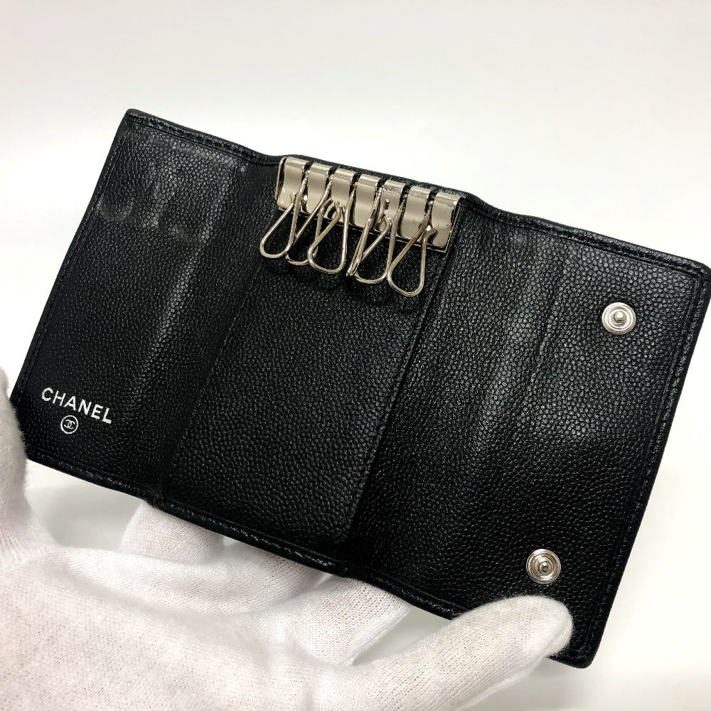 CHANEL Key case Key holder Soft caviar skin black Brilliant COCO Mark