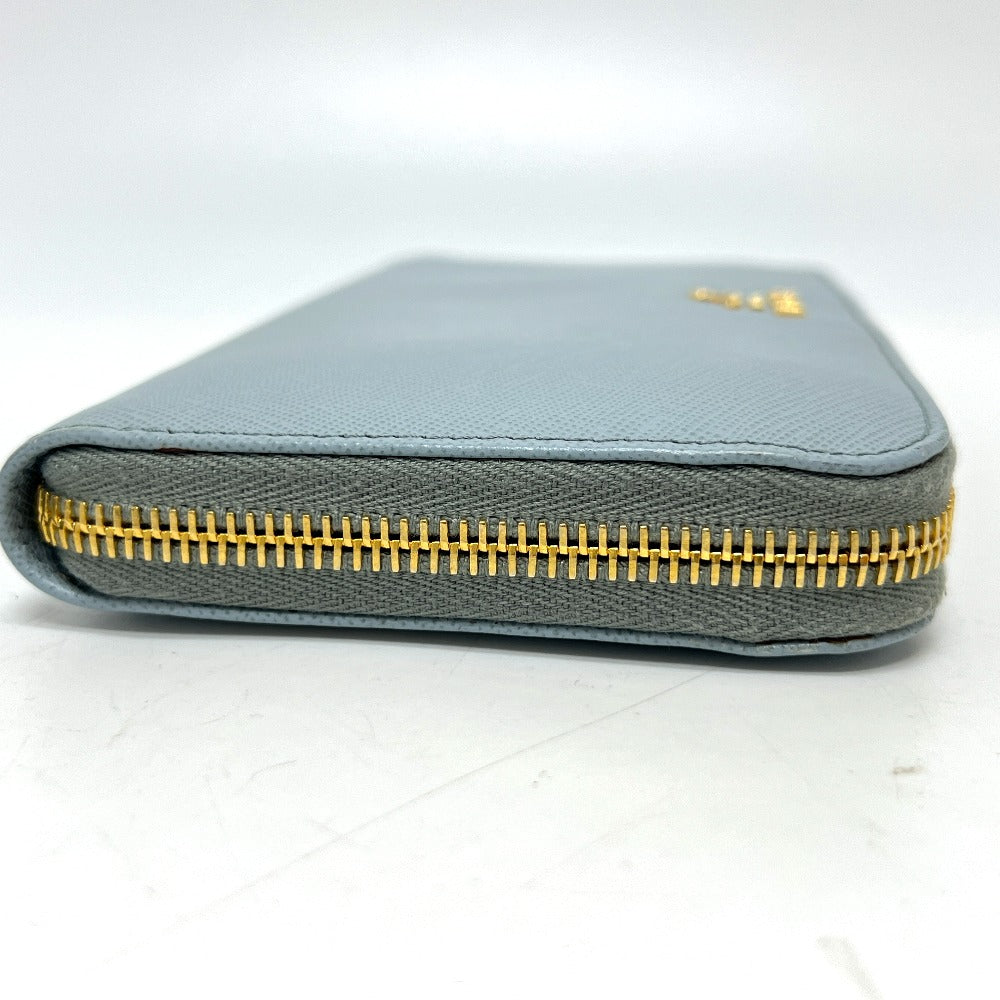 PRADA Long Wallet Purse 1M0506 saffiano leather blue logo