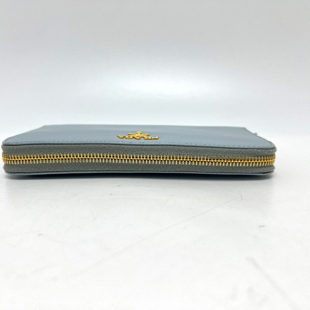 PRADA Long Wallet Purse 1M0506 saffiano leather blue logo