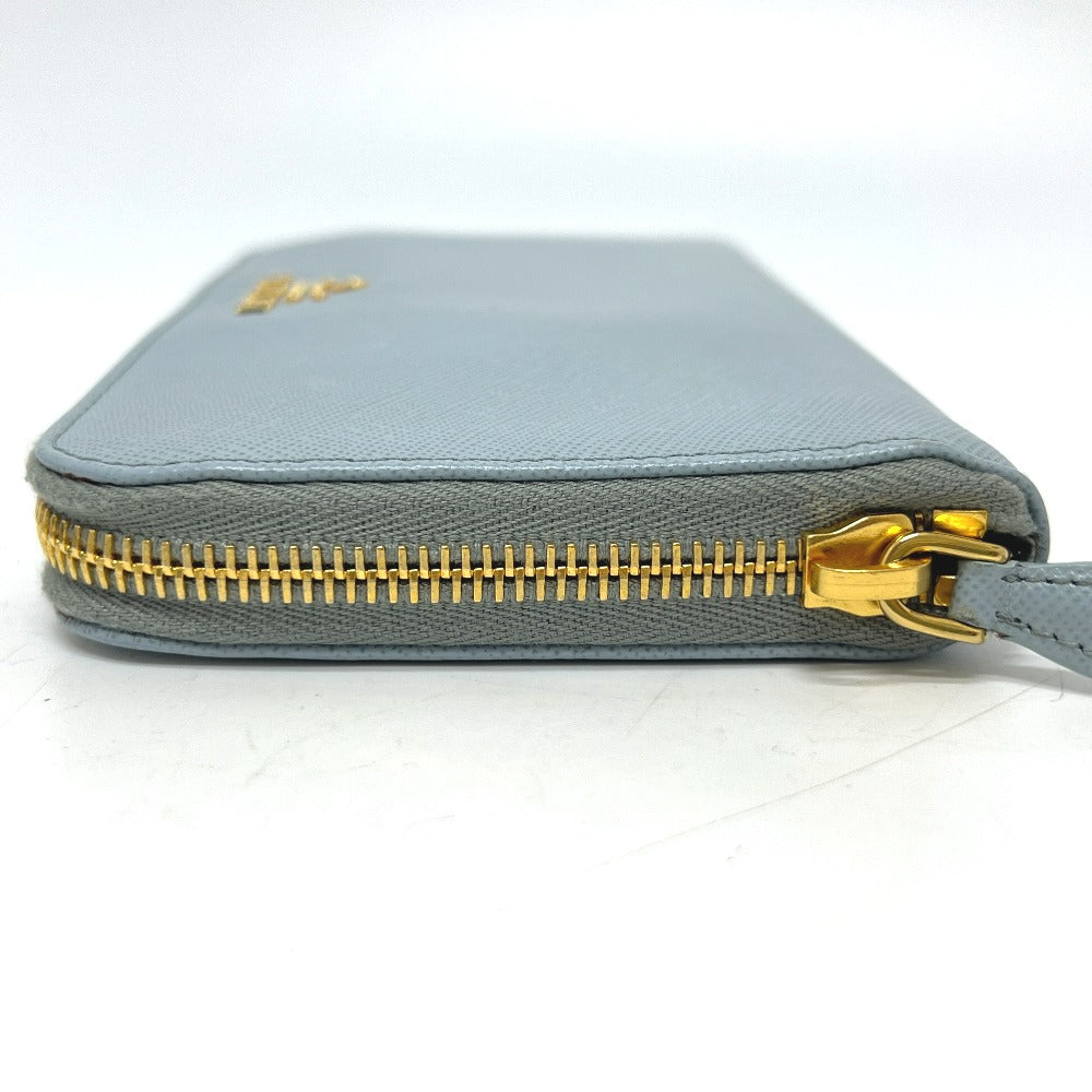 PRADA Long Wallet Purse 1M0506 saffiano leather blue logo