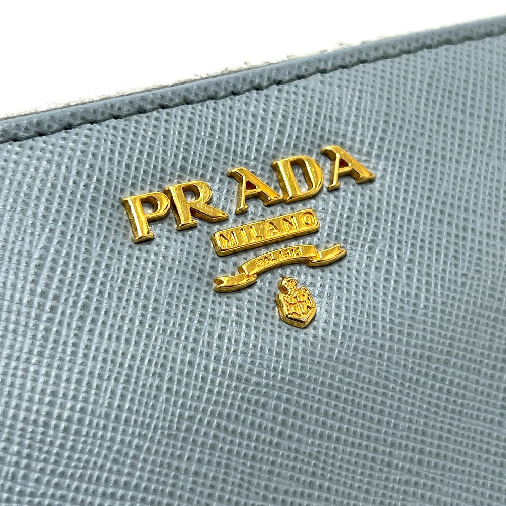 PRADA Long Wallet Purse 1M0506 saffiano leather blue logo