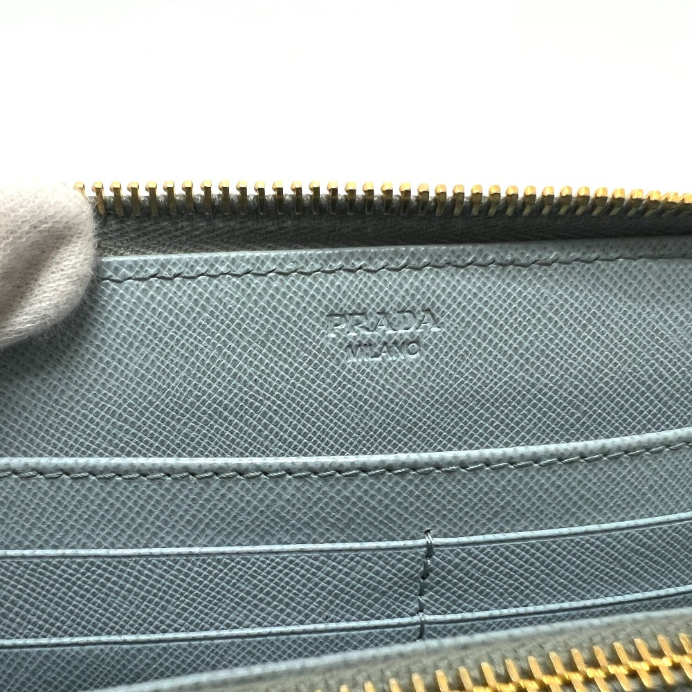 PRADA Long Wallet Purse 1M0506 saffiano leather blue logo