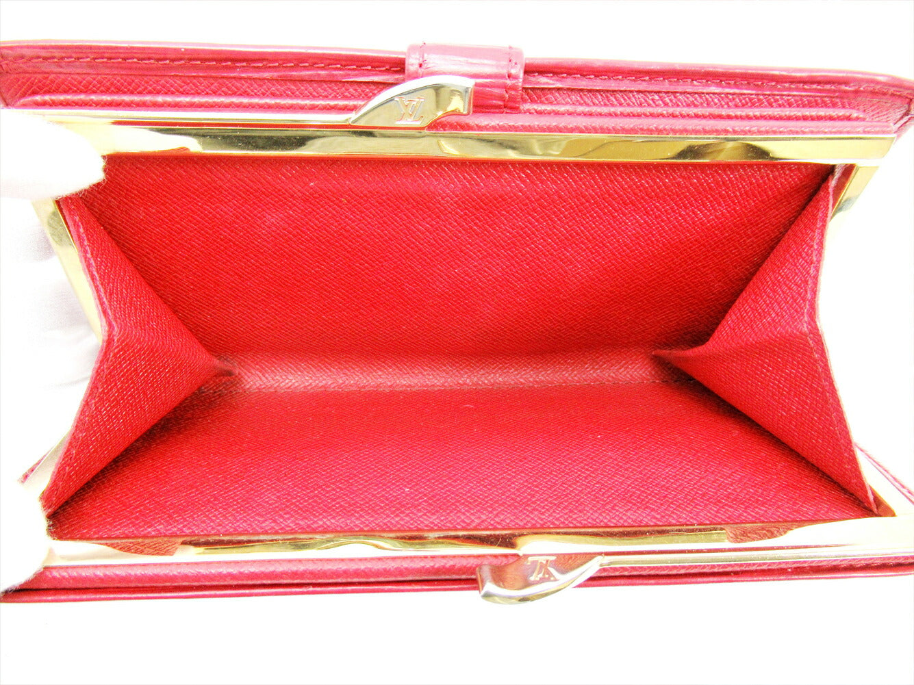 LOUIS VUITTON Bifold Wallet M63257 Red Continental Viennoiserie