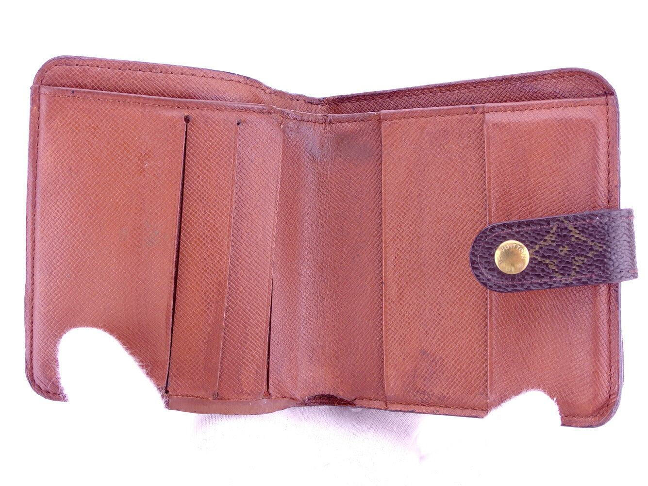 LOUIS VUITTON Bifold Wallet M61667 Brown beige gold Compact zip
