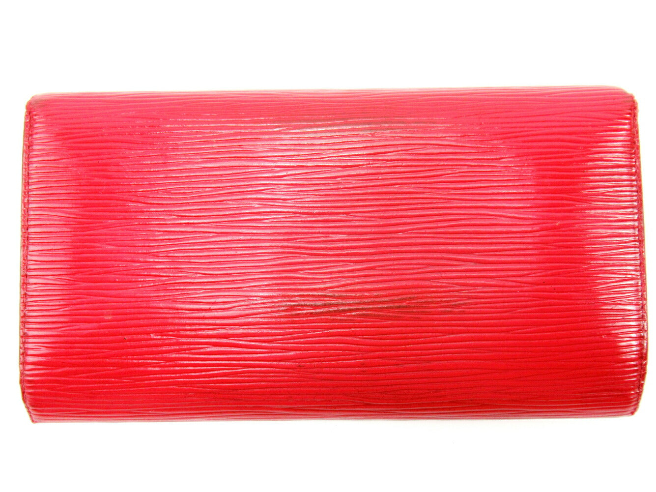 LOUIS VUITTON Long Wallet Purse M6338E Red Porte Tresor