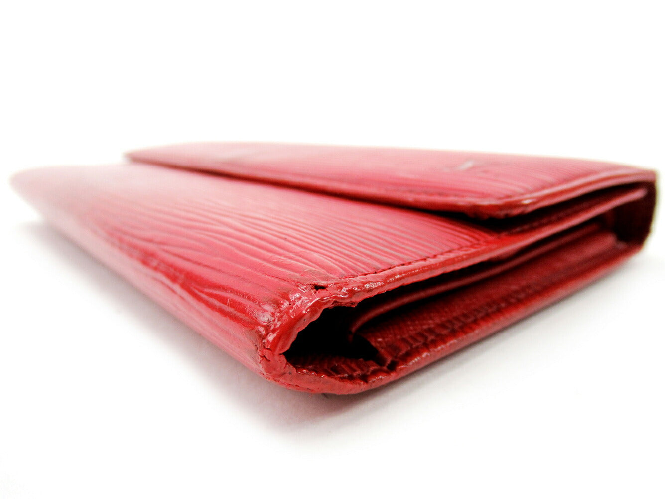 LOUIS VUITTON Long Wallet Purse M6338E Red Porte Tresor