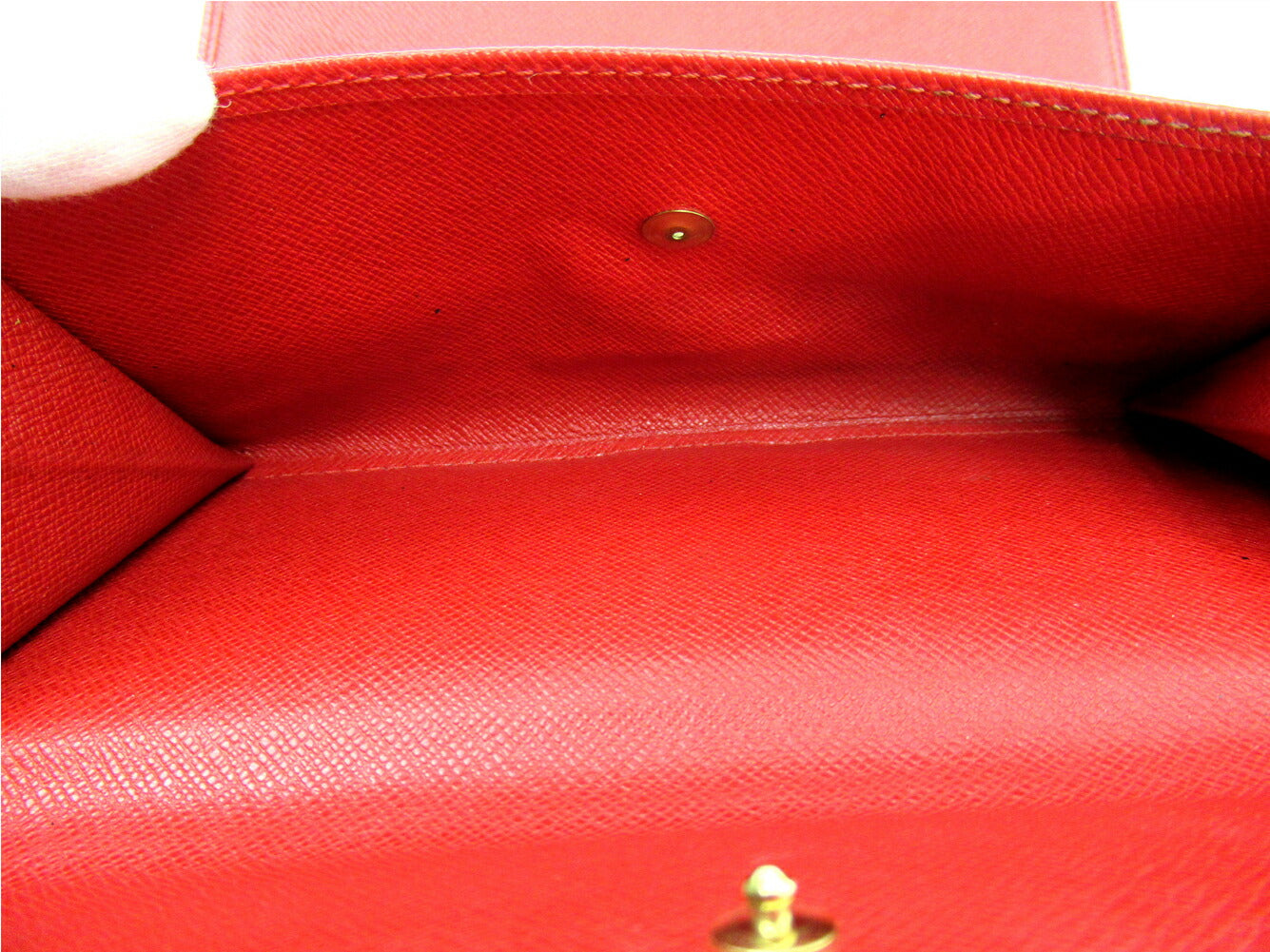 LOUIS VUITTON Long Wallet Purse M6338E Red Porte Tresor