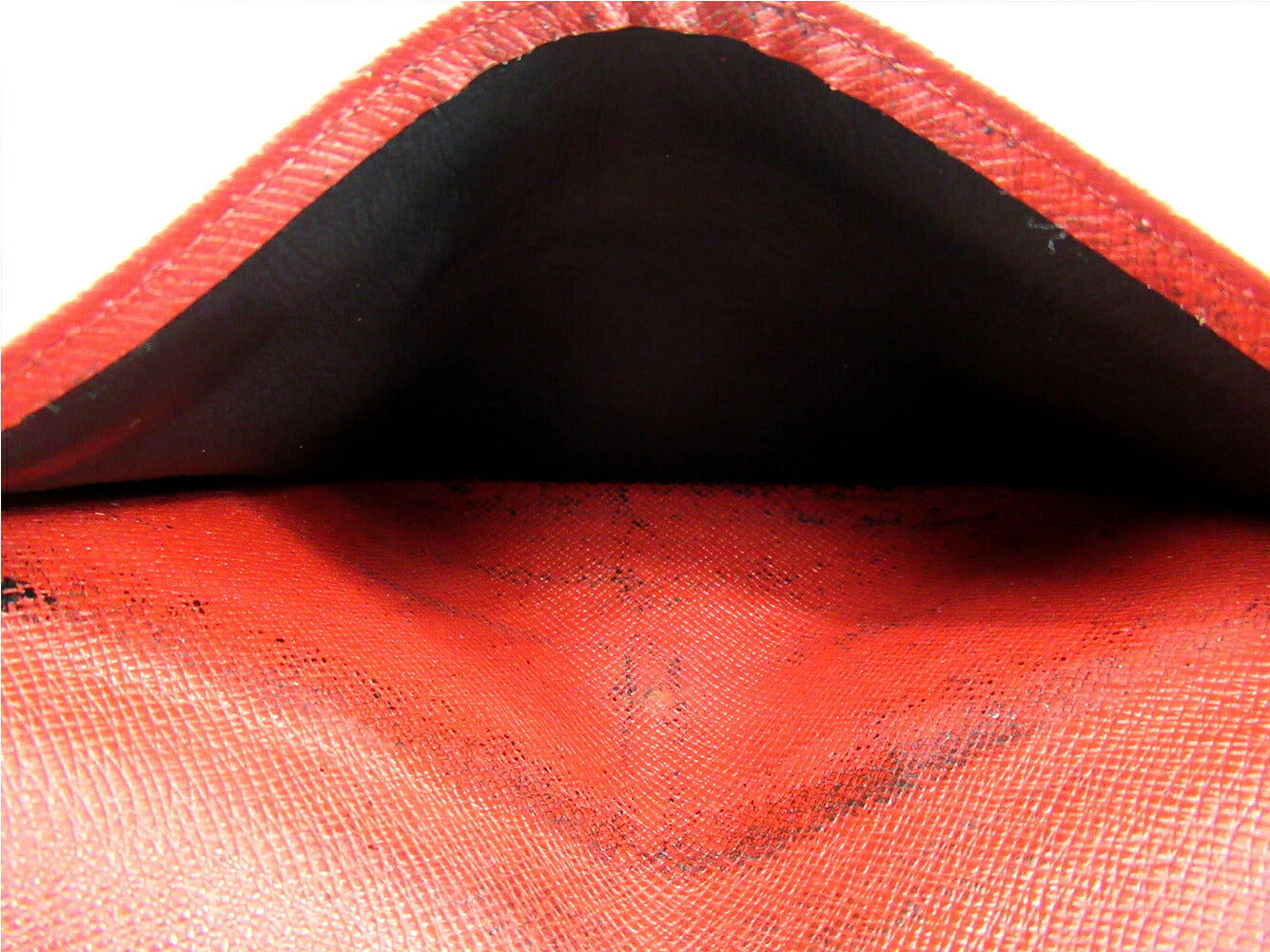 LOUIS VUITTON Long Wallet Purse M6338E Red Porte Tresor