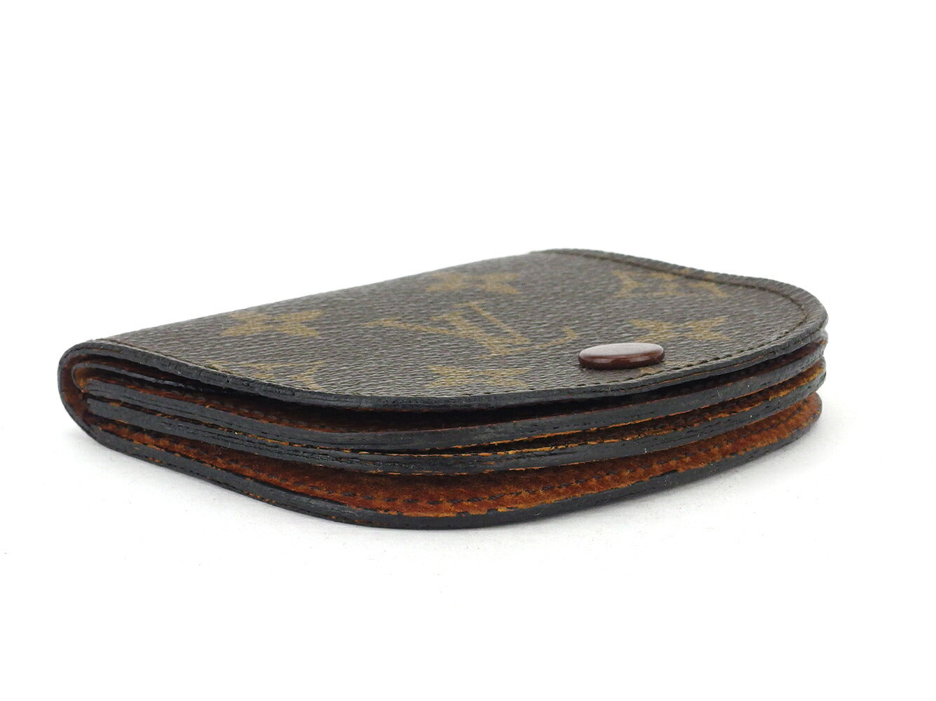 LOUIS VUITTON Coin case M61970 leather Brown beige Porto Moneguse