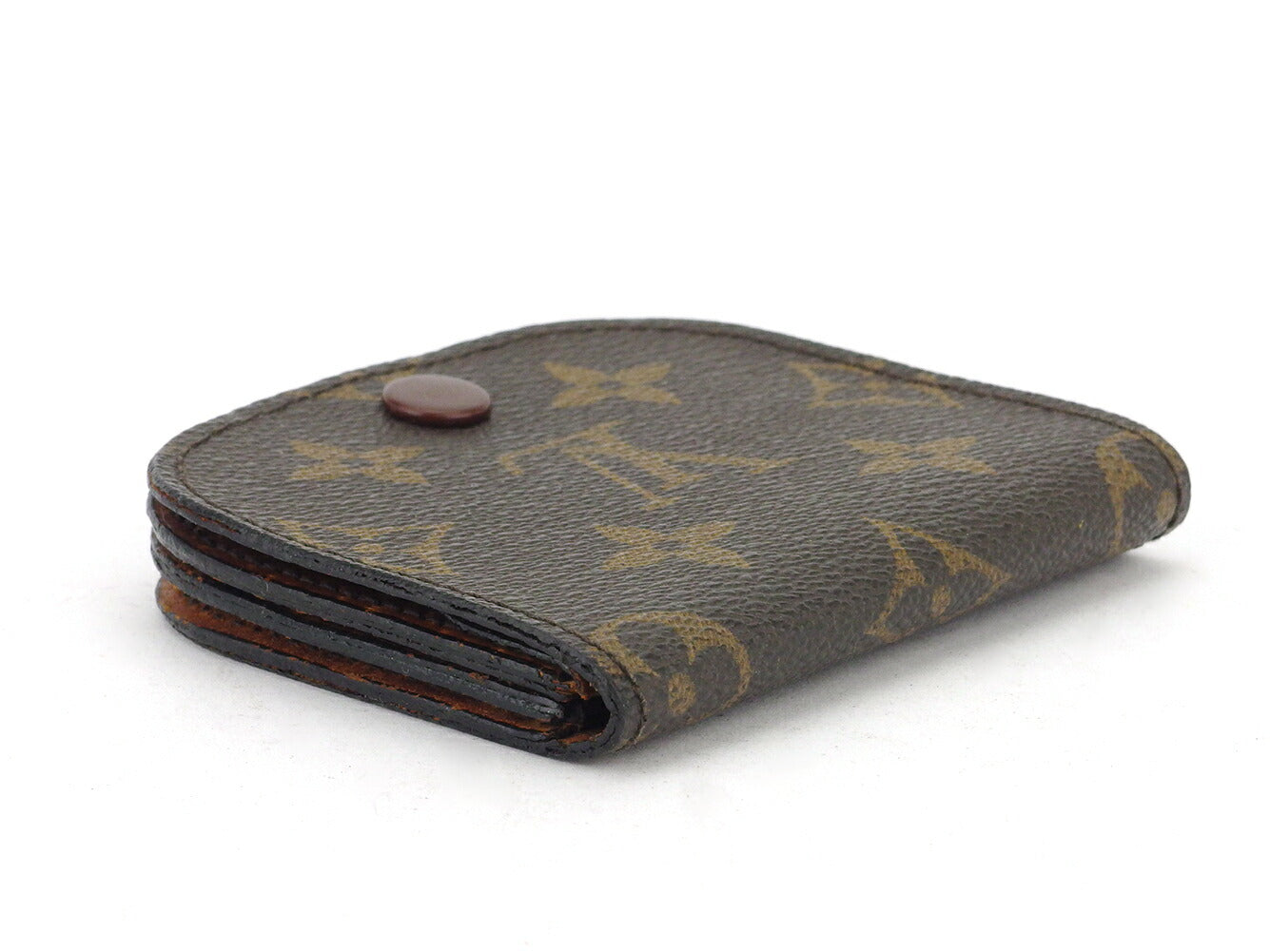 LOUIS VUITTON Coin case M61970 leather Brown beige Porto Moneguse