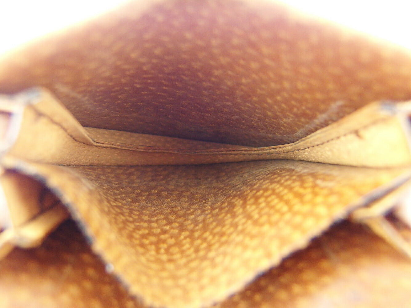 LOUIS VUITTON Coin case M61970 leather Brown beige Porto Moneguse