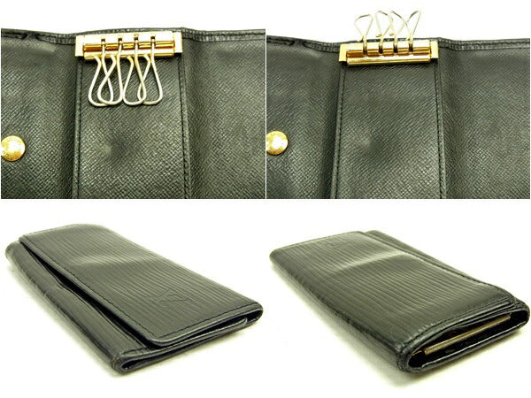LOUIS VUITTON Key case Key holder M63822 Epi Leather black Multicles4