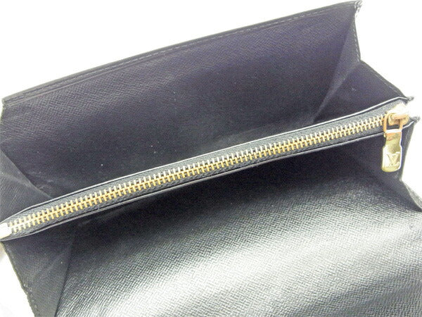 LOUIS VUITTON Long Wallet Purse M63592 black Pochette Porte Monnaie Credit Noir